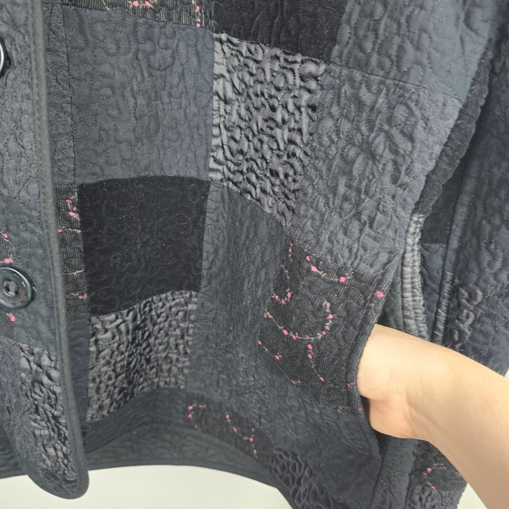 Donna Sharp Vintage Quilt Patchwork Button Up Jac… - image 3